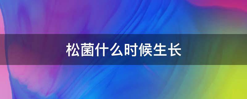 松菌什么時(shí)候生長(zhǎng) 松菌什么時(shí)候長(zhǎng)出來(lái)