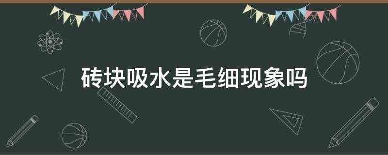 砖块吸水是毛细现象吗 砖块为什么吸水