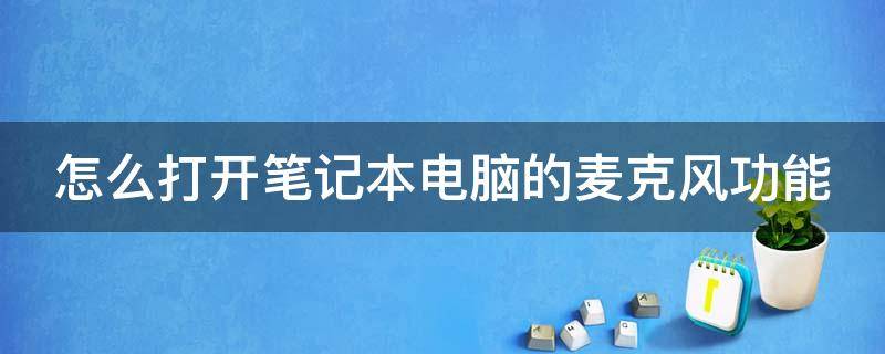 怎么打开笔记本电脑的麦克风功能（怎样打开笔记本电脑的麦克风）