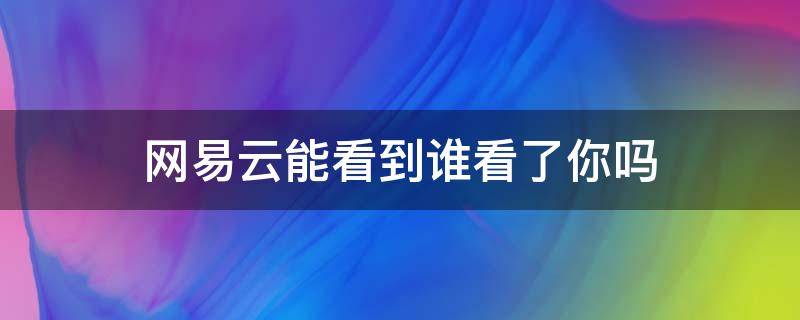 网易云能看到谁看了你吗 网易云谁来看过我