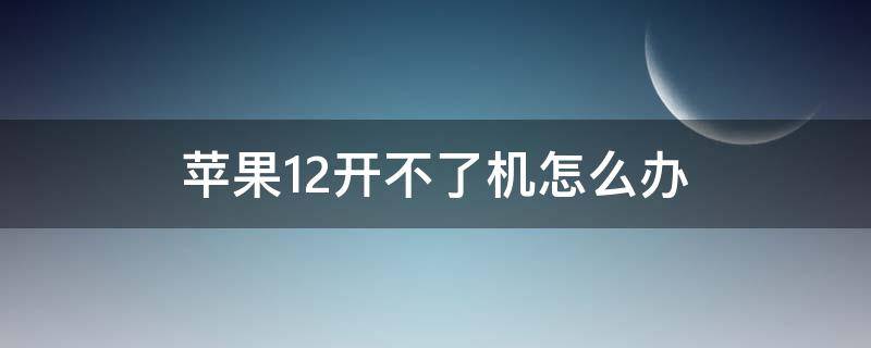 苹果12开不了机怎么办（苹果12开不了机怎么办?）