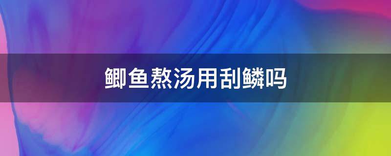 鯽魚熬湯用刮鱗嗎 熬鯽魚湯需要刮魚鱗嗎