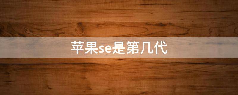 苹果se是第几代（苹果Se是第几代4.0）