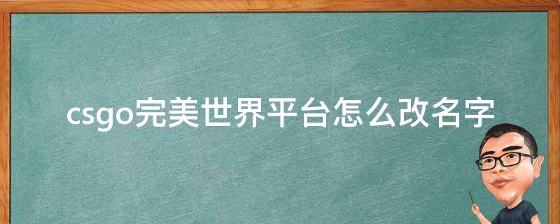 csgo完美世界平台怎么改名字 csgo完美世界平台怎么改名字头像