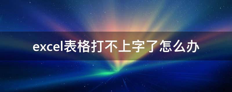 excel表格打不上字了怎么办（Excel表格打不上字）