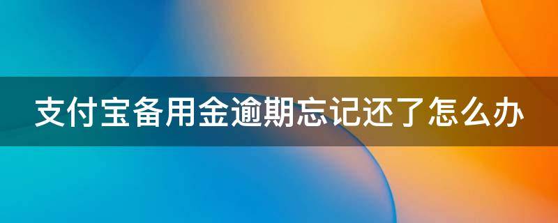 支付宝备用金逾期忘记还了怎么办（支付宝备用金逾期没还）