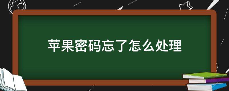 苹果密码忘了怎么处理 苹果密码忘了怎么处理没有ID