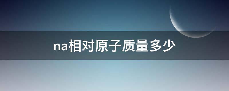 na相对原子质量多少 na相对原子质量是什么