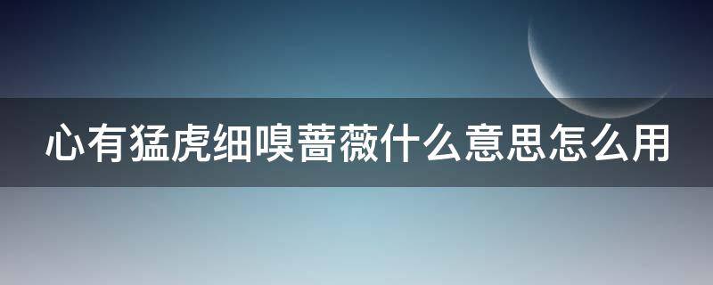 心有猛虎细嗅蔷薇什么意思怎么用 心有猛虎细嗅蔷薇啥意思?