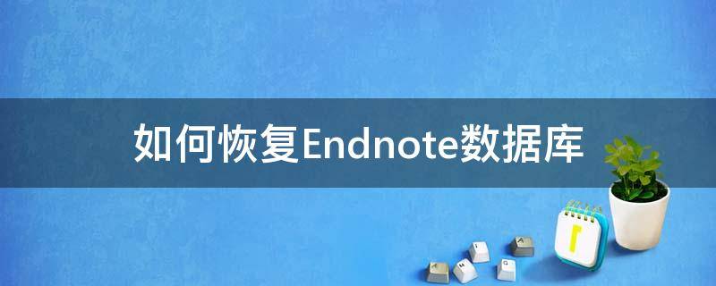 如何恢復(fù)Endnote數(shù)據(jù)庫 endnote怎么找回記錄