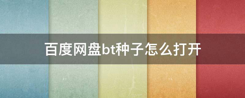 百度网盘bt种子怎么打开（ipad百度网盘bt种子怎么打开）