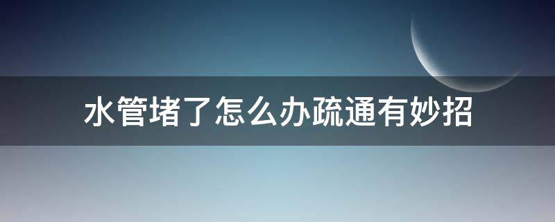 水管堵了怎么辦疏通有妙招 水管堵了怎么辦疏通有妙招養(yǎng)殖場