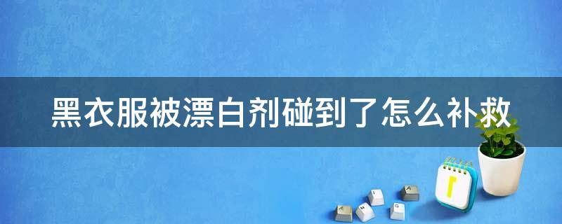 黑衣服被漂白剂碰到了怎么补救 黑衣服被漂白剂碰到了怎么补救好