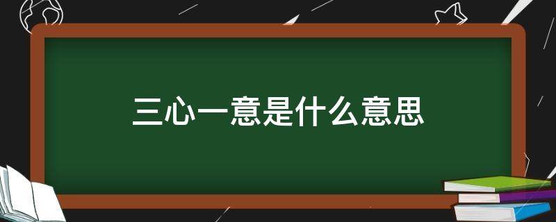 三心一意是什么意思（三心一意是什么）