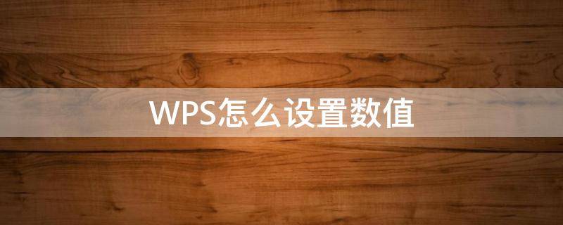 WPS怎么設(shè)置數(shù)值（wps怎么設(shè)置數(shù)值不要四舍五入）