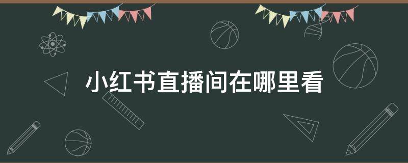 小红书直播间在哪里看 小红书直播间在哪里看关注的人直播