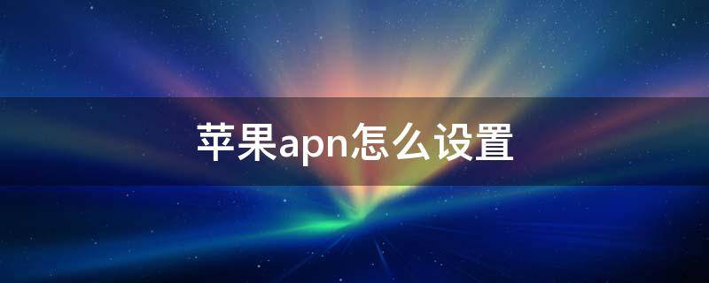 蘋果apn怎么設(shè)置 蘋果apn怎么設(shè)置ios13