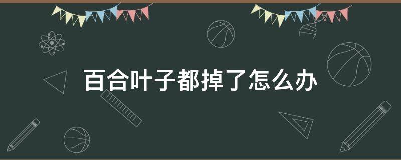 百合叶子都掉了怎么办 百合花的叶子全掉光了怎么办