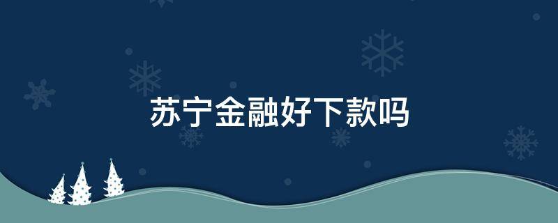 蘇寧金融好下款嗎（小花錢包蘇寧金融好下款嗎）