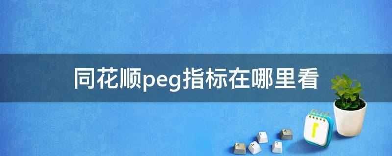 同花顺peg指标在哪里看（同花顺peg指标如何看）