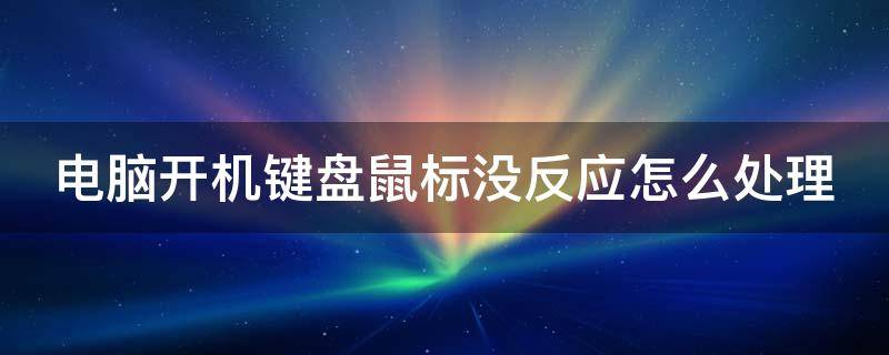 电脑开机键盘鼠标没反应怎么处理 台式机突然键盘鼠标不动了