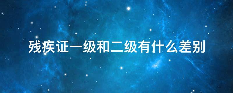 残疾证一级和二级有什么差别 残疾一级和二级有什么区别