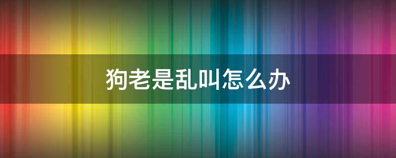 狗老是亂叫怎么辦 狗老是亂叫是怎么回事