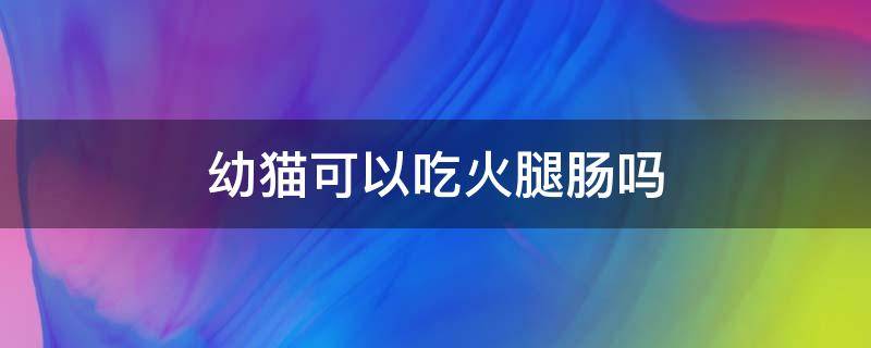 幼猫可以吃火腿肠吗 幼猫能吃宠物专用的火腿肠吗