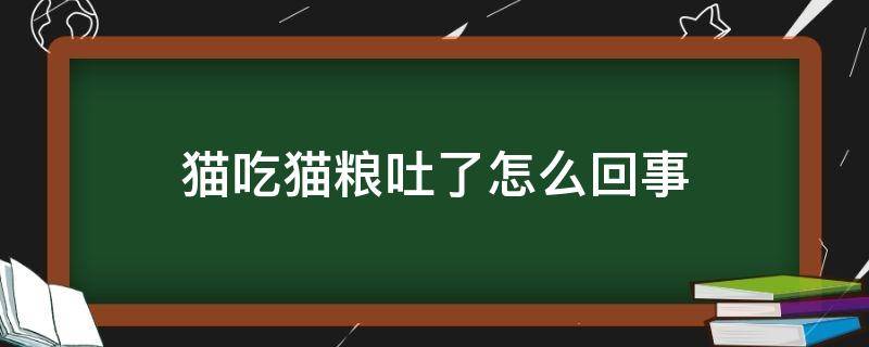 猫吃猫粮吐了怎么回事 猫吃粮吐了是怎么回事