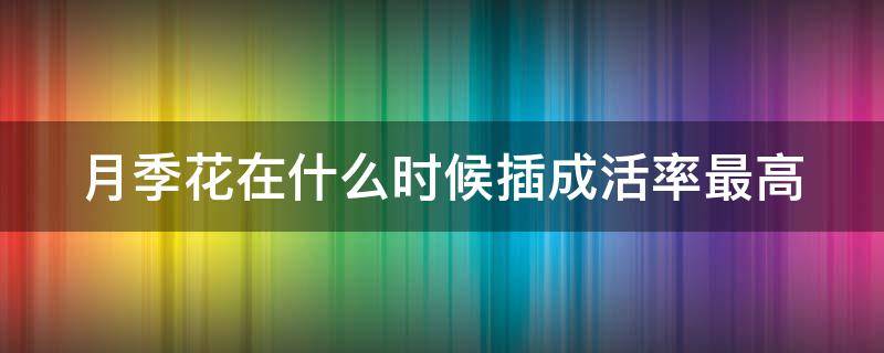 月季花在什么时候插成活率最高 月季花在什么季节插成活率最高