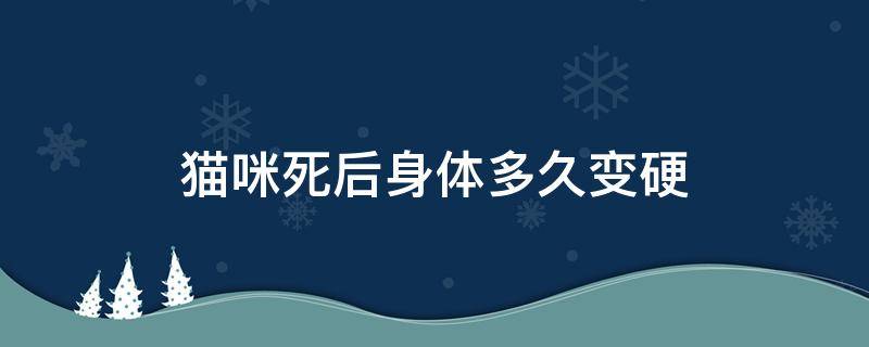 貓咪死后身體多久變硬 貓咪死后幾個小時身體變硬