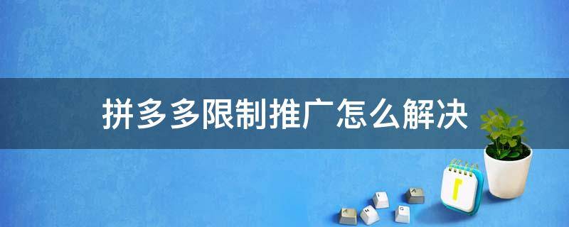 拼多多限制推广怎么解决 拼多多限制推广是怎么回事