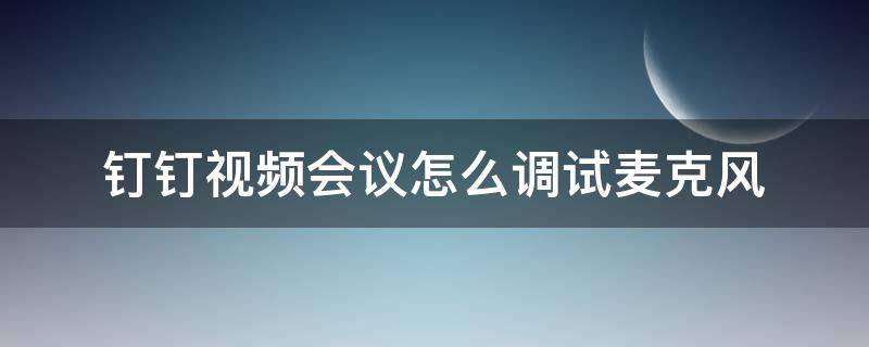 钉钉视频会议怎么调试麦克风 钉钉视频会议怎样打开麦克风