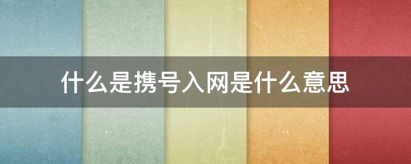 什么是攜號(hào)入網(wǎng)是什么意思 攜號(hào)轉(zhuǎn)網(wǎng)是什么情況