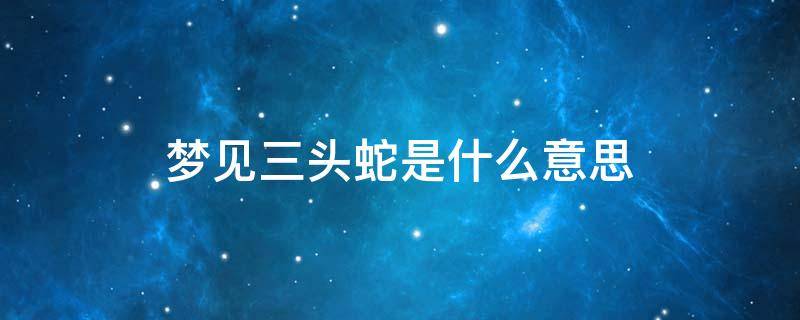 梦见三头蛇是什么意思 梦见三头蛇是什么意思两白一黑