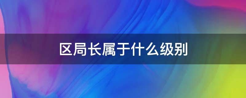 區(qū)局長屬于什么級別 區(qū)的副局長是什么級別