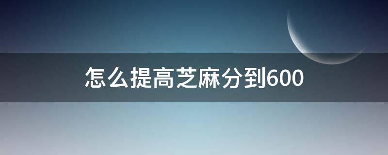 怎么提高芝麻分到600 怎么提高芝麻分到800