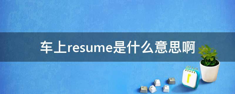 车上resume是什么意思啊 resume是什么意思