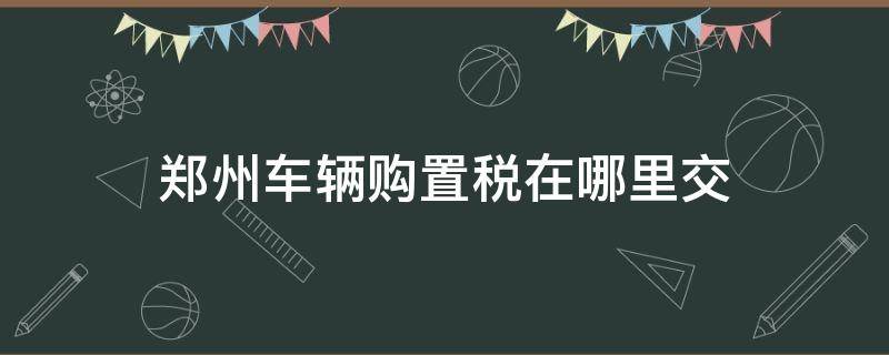 郑州车辆购置税在哪里交（郑州车辆购置税在哪里交 国税大厅）