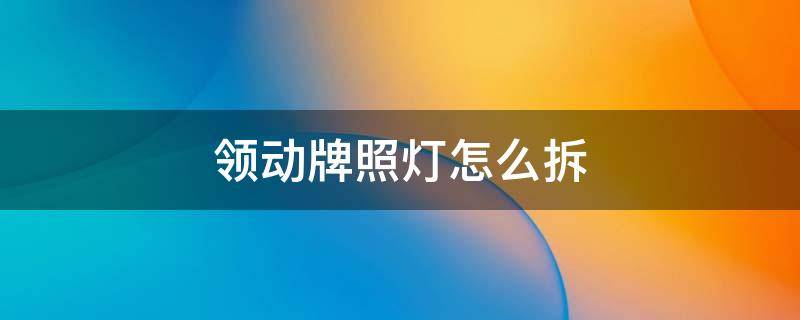 領動牌照燈怎么拆 領動牌照燈怎么拆圖解