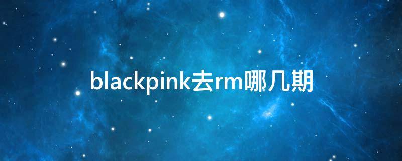 blackpink去rm哪几期（blackpink去rm哪几期2021）