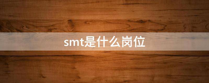 smt是什么崗位（比亞迪smt是什么崗位）