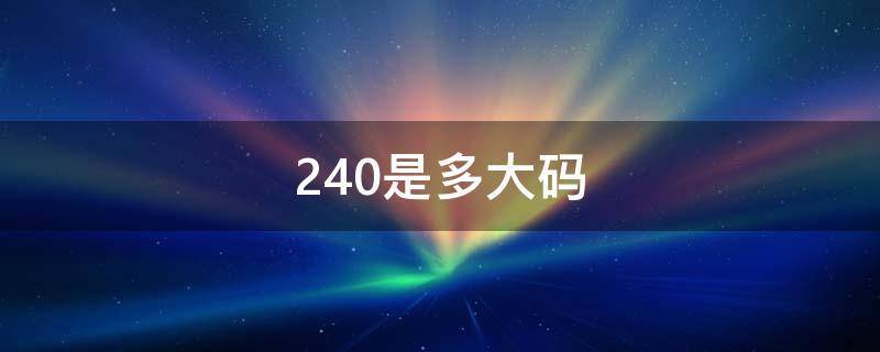 240是多大码（240是多大码男的）