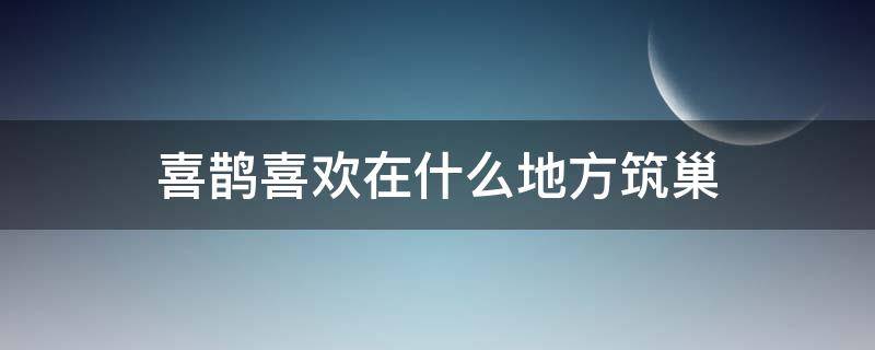 喜鹊喜欢在什么地方筑巢 喜鹊喜欢在什么地方建巢