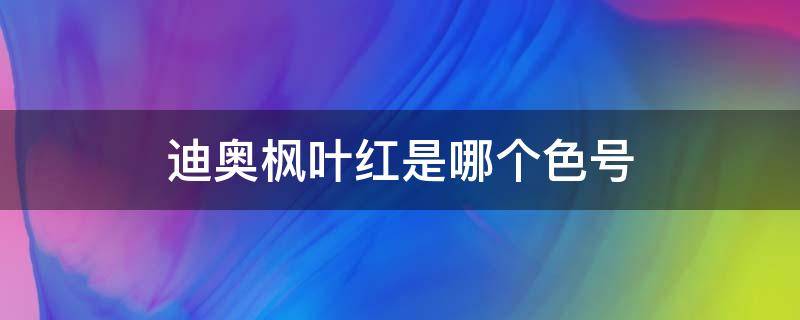 迪奥枫叶红是哪个色号（迪奥黑管枫叶红是什么色号）