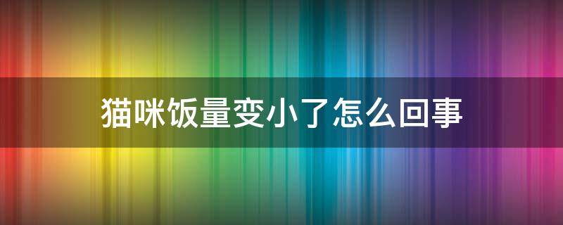 猫咪饭量变小了怎么回事 猫咪饭量突然变小