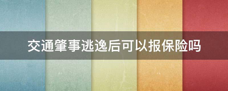 交通肇事逃逸后可以报保险吗（交警认定肇事逃逸后还能报保险吗）