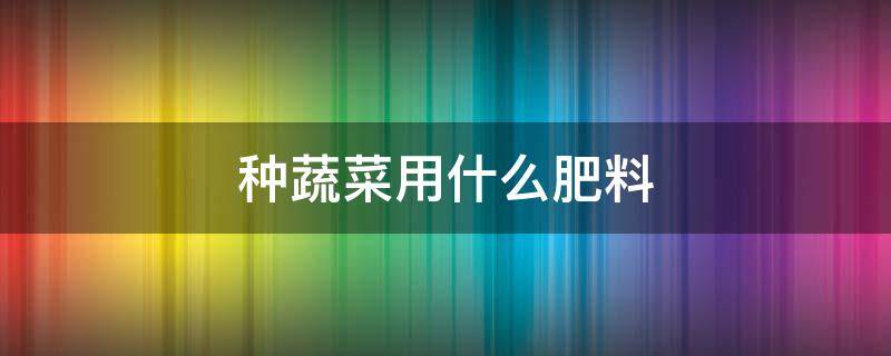 種蔬菜用什么肥料 種蔬菜用什么肥料好