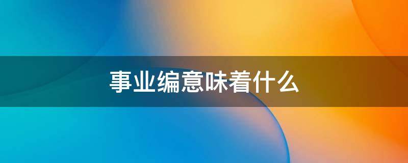 事業(yè)編意味著什么 事業(yè)編什么意思?