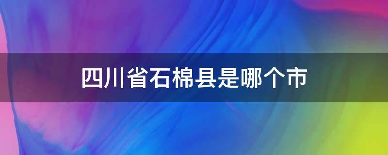 四川省石棉县是哪个市（四川省石棉县属于哪个市）